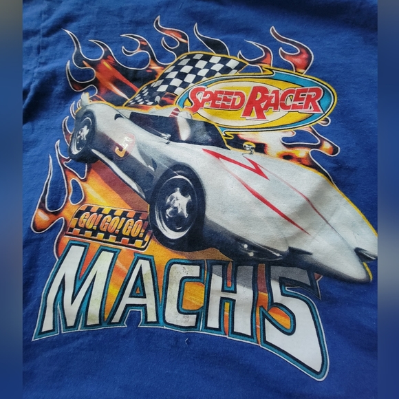 Boys speed racer size 7 blue t-shirt good condition - Picture 2 of 2